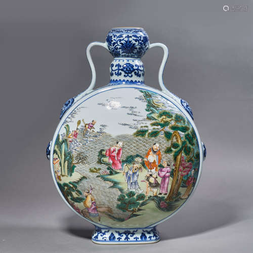 A Chinese Porcelain Famille Rose
 Eight Immortals Vase