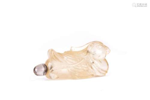 Chinese Crystal 'Mandarin Duck' Snuff Bottle