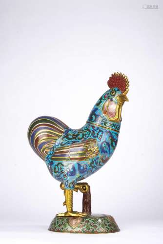 Chinese Cloisonne Enamel Model of Rooster
