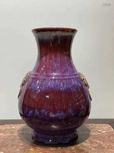 Chinese Purple Flambe Glazed Vase