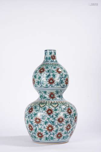 Chinese Doucai Double Gourd Vase