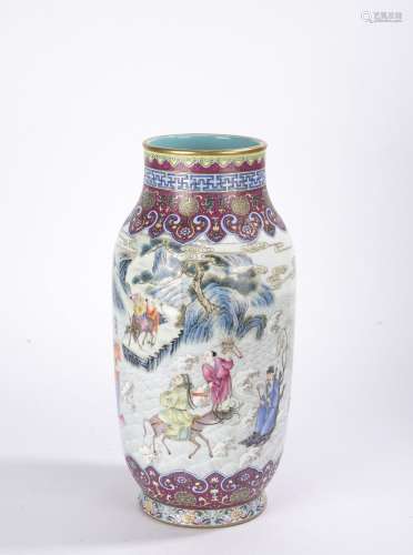 Chinese Famille Rose 'Eight Immortals' Lantern Vas...