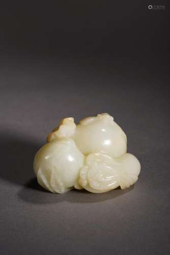 Chinese White Jade Carving of Fruits