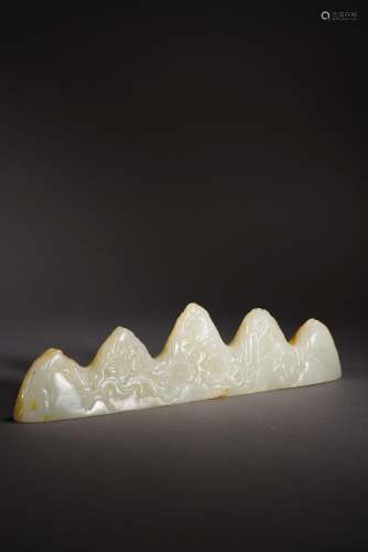 Chinese White Jade Mountain Brushrest