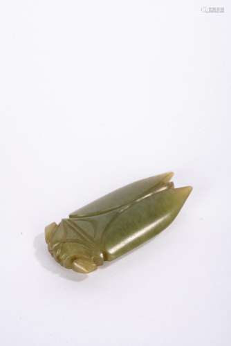 Chinese Green Jade Cicada Carving