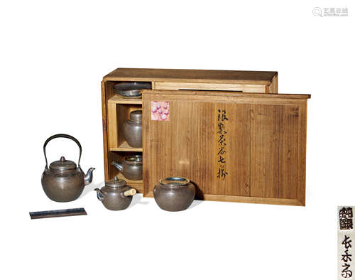 明治时期 纯银茶器 （七件套）