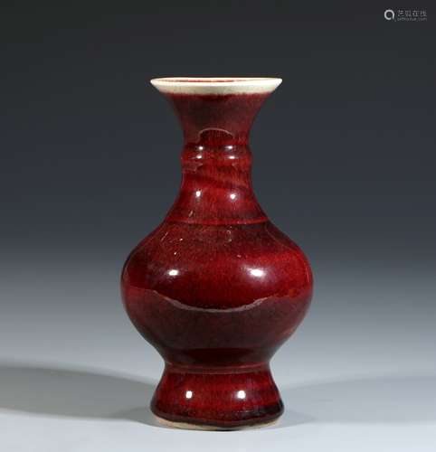 Red Glaze Porcelain Bottle, China