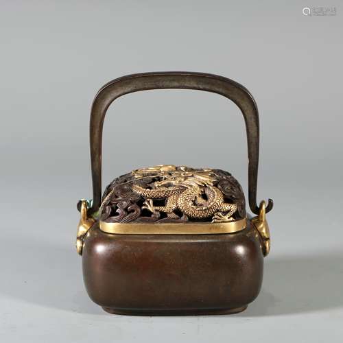 Bronze Gold Gilded Incense Burner, China