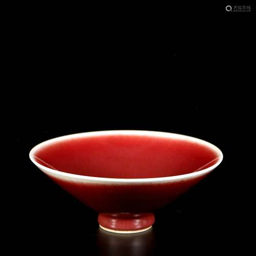 Red Glaze Porcelain Bowl, China