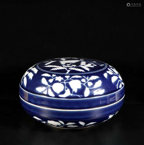 Blue Glaze Porcelain Box, China