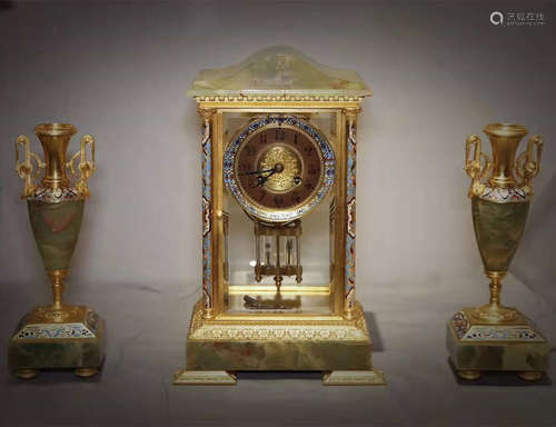 Marble Gold Gilded Desk Clock