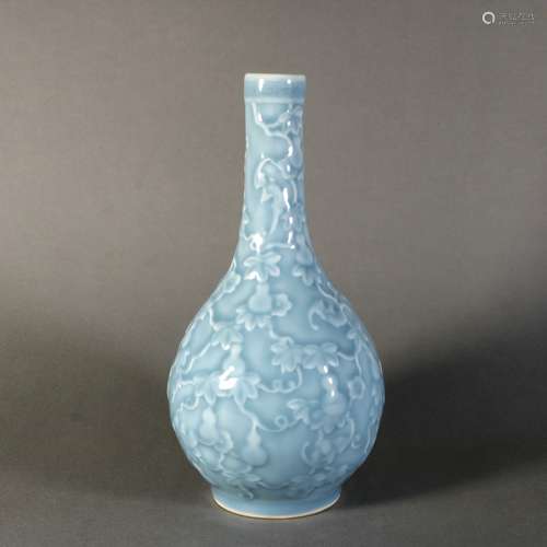 Blue Glaze Porcelain Bottle, China