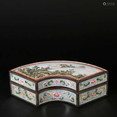 Bronze Enamel Painting Covered Box, China