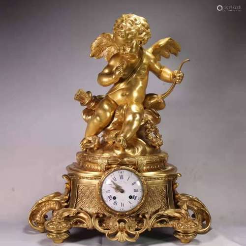 Bronze Gold Gilded Desk Clock