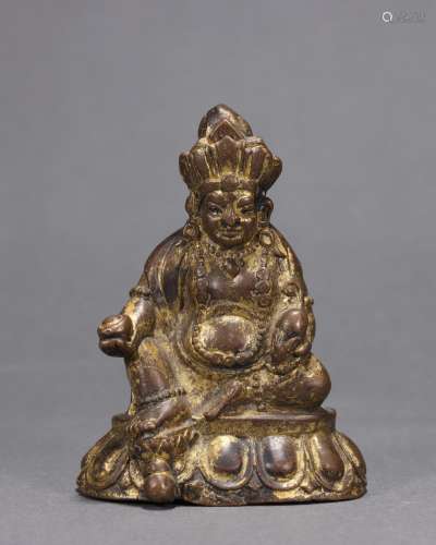 銅鎏金黃財神像