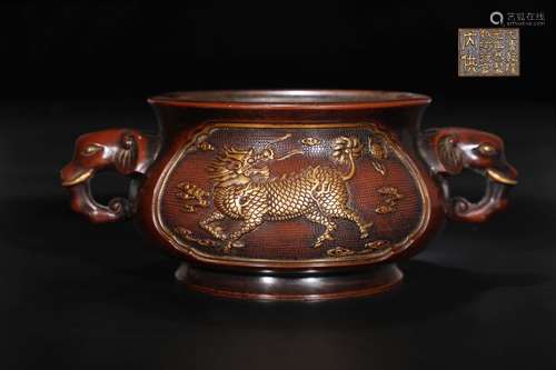 Gilt Bronze Elephant Censer