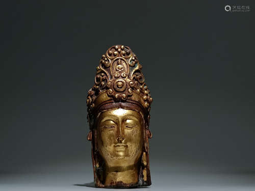 Gilt Bronze Figure of Buddha Head