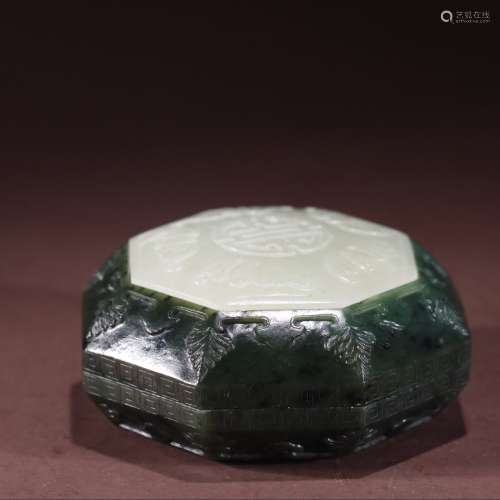 Jade Inlaid Octagonal Box