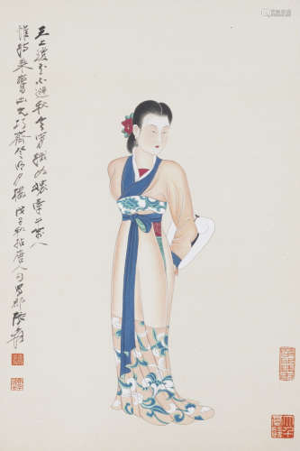 Chinese Figure Painting by Zhang Daqian