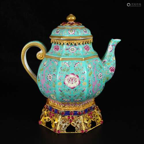 Qing Dynasty Gilt Enamel Teapot
