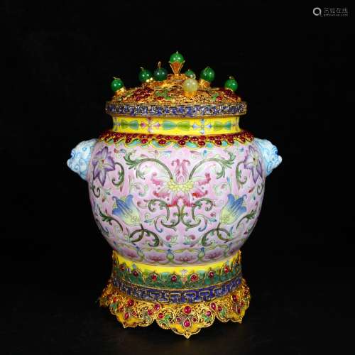 Qing Dynasty Gilt Enamel Jar