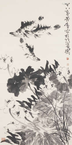 Chinese Flower Painting by Xu Linlu
