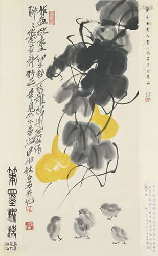 Chinese Bird-and-Flower Painting by Qi Baishi