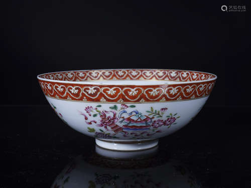 Qing Famille Rose Flower Bowl