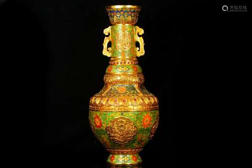 Gilt Enamel Vase