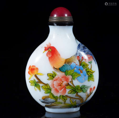 Qing Dynasty Rooster Snuff Bottle