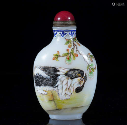 Qing Dynasty Dog Snuff Bottle