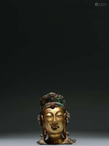 Gilt Bronze Figure of Buddha Head