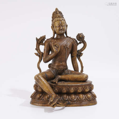 Gilt-Bronze Figure of Bodhisattva