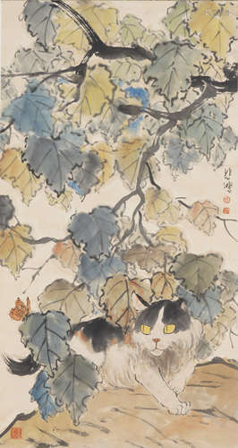 The Cat，by Xu Beihong