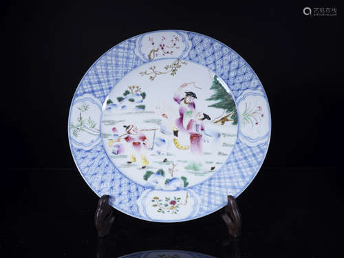 Jiaqing Famille Rose Figure Dish