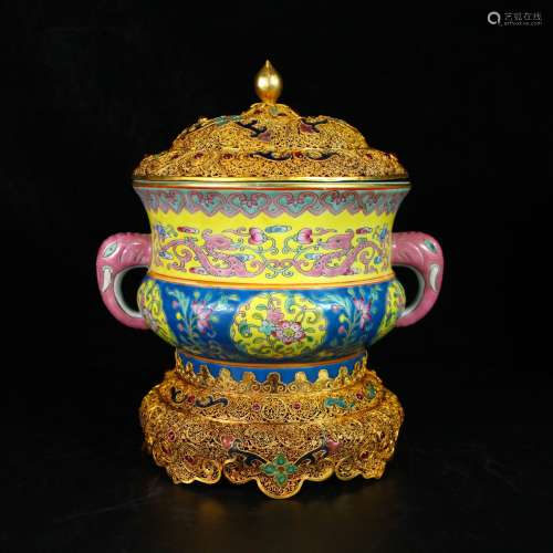 Qing Dynasty Gilt Enamel Jar
