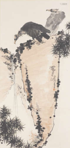 Chinese Bird Painting by Pan Tianshou