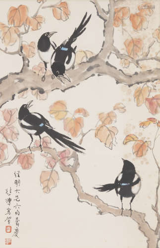 The Magpie，by Xu Beihong