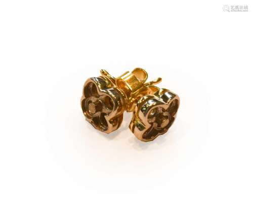 A pair of 18 carat gold cluster earring mounts; together wit...