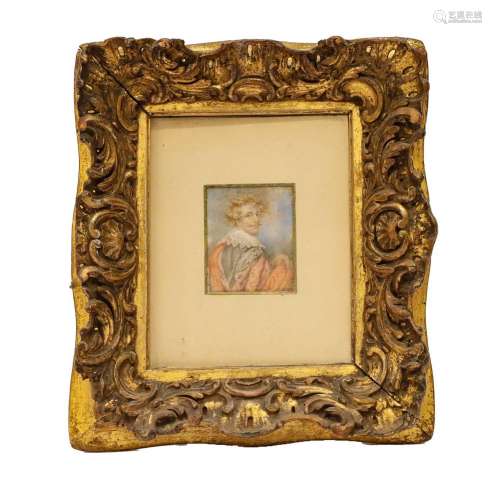 ~A 19th century portrait miniature of a lady wearing a bonne...
