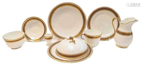 An English porcelain breakfast service for six, including: e...