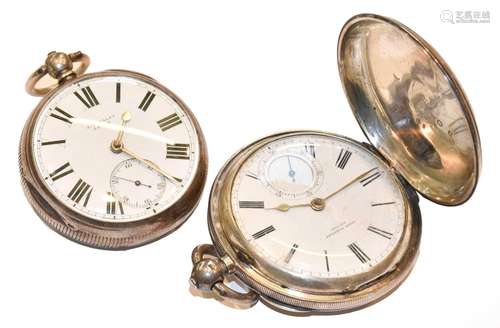 A silver lever full hunter pocket watch, signed John Forrest...