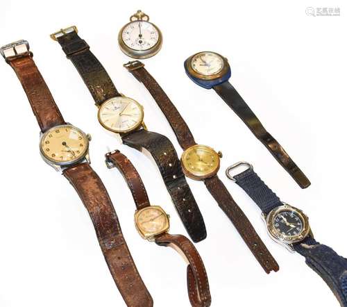 A chrome plated and steel wristwatch, signed Longines, movem...