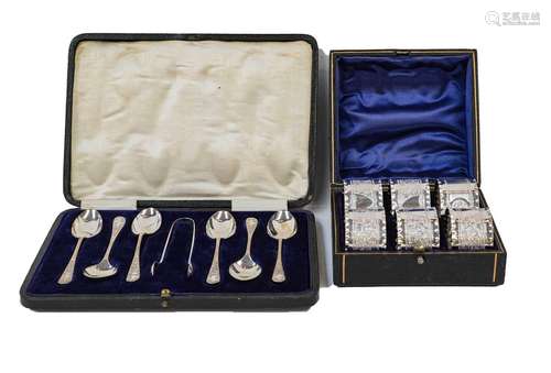 A collection of assorted silver comprising: of a cased set o...