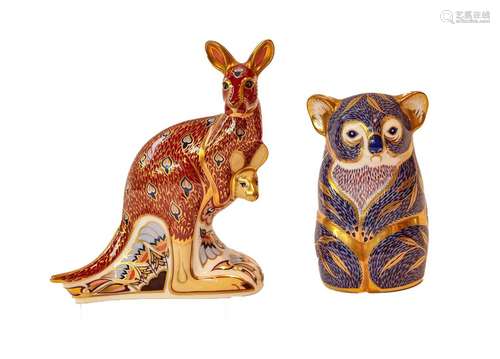 Royal Crown Derby porcelain paperweights, including: The Aus...