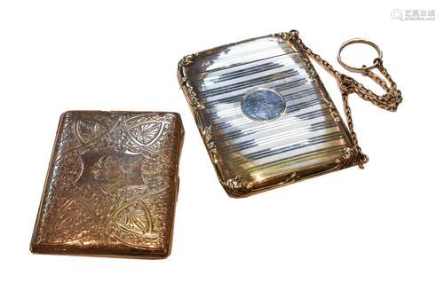 A George V Silver Card Case and an Edward VII Purse, the fir...