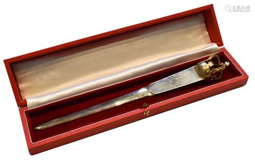 An Elizabeth II Parcel-Gilt Silver Paper-Knife, by Stephen J...