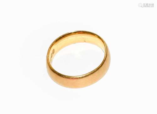 A 22 carat gold band ring, finger size L (approximately, out...