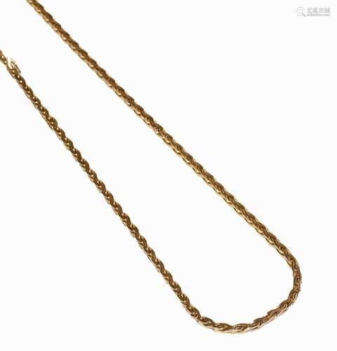 A 9 carat gold fancy link necklace, length 61.5cm (a.f.)Cond...