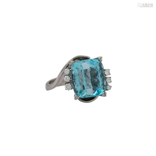 Ring mit Aquamarin von ca. 10 ct,